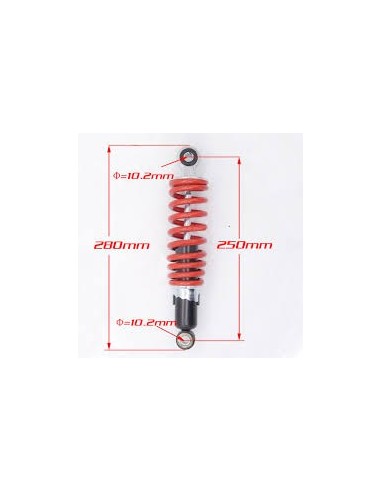 Amortiguador trasero de 250mm,
