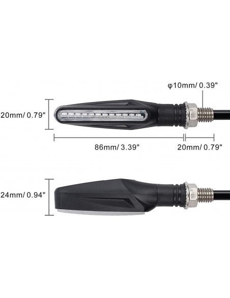 Intermitentes secuenciales de LED para moto