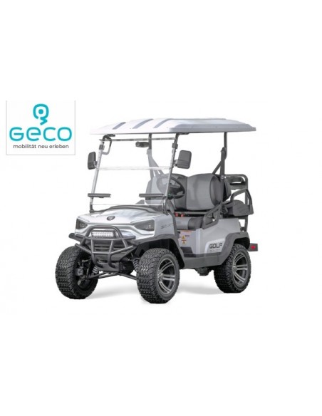 Carro de golf eléctrico GECO de 5 kW con 7,4 kW/h, baterías de 48 V y 155 Ah