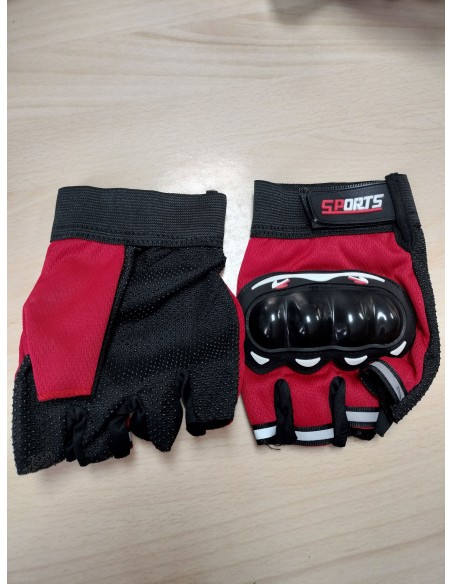 GUANTES MOTO TELA NUDILLOS SIN DEDOS