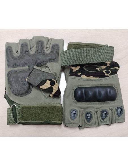 GUANTES MOTO TELA NUDILLOS SIN DEDOS VERDE