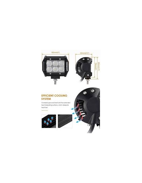 Juego Faros LED 18W  4" 1500lm  Ángulo30º